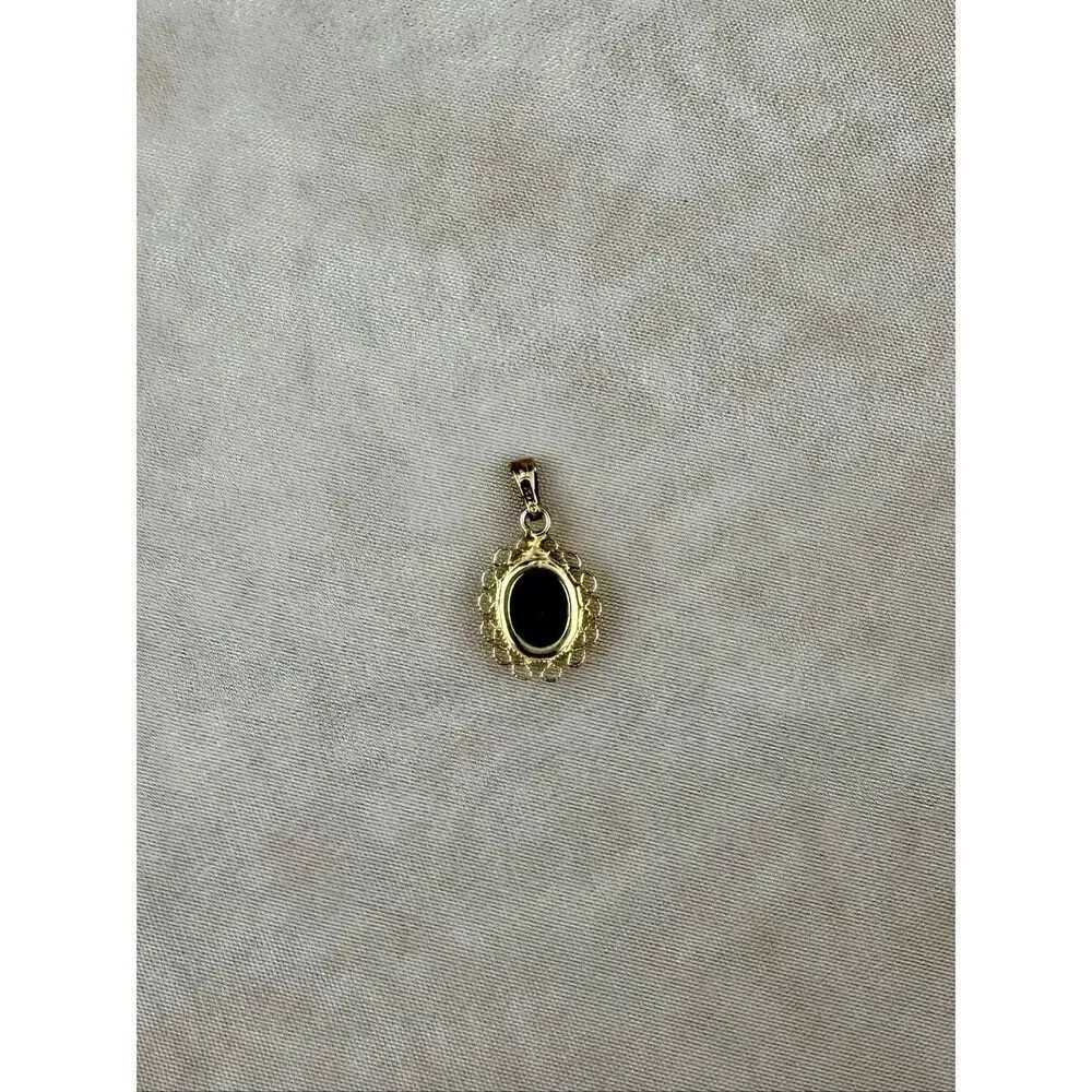 Vintage Pendant 1/20 12K GF With Green Center Stone